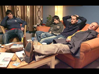 The lads have a break