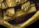 Detail of throne stool, Norman ivory carving