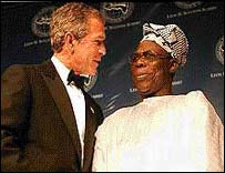 Presidente Bush e Olusegun Obasanjo