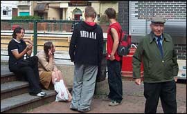 Teenagers and old age pensioner
