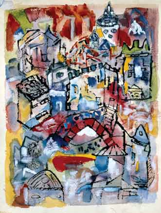 Henry Miller - Paris 1940. Watercolor. 