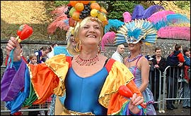Picture: Lady in Caribbean costume takes part in Lord Mayor's Procession