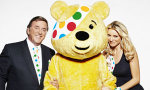 Terry Wogan and Tess Daly with Pudsey