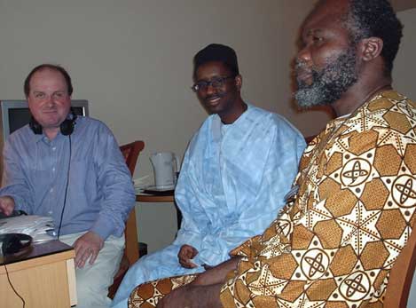 James Naughtie with Nuhu Ribadu, Nigeria's anti-corruption chief, and General Ishola Williams of Transparency International's Nigeria branch