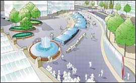 Artist's impression of the view from Sheffield Station