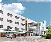The design of the new-look hospital entrance