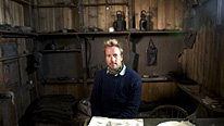 Ben Fogle inside Captain Scott's hut