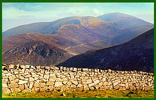 Slievenaglogh, Commedagh and Donard, seen from the Mourne wall on Bearnagh (Photo - M Johnston)