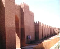 Palace walls at Babylon, as rebuilt by Saddam Hussein