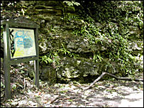 The Railway Cutting showing a cross section of Portland Stone