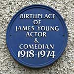 Plaque at the house where James Young was born in 1918