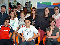 The group relaxing at the end of the day