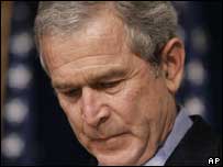 O presidente americano, George W. Bush, durante evento em Maryland