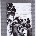 Bill Green (ringed) and rescued crew clamber aboard HMS Varanga (MS commandeered trawler) 13 Dec 1940. Bill Green (ringed) and rescued crew clamber aboard HMS Varanga (MS commandeered trawler) 13 Dec 1940.