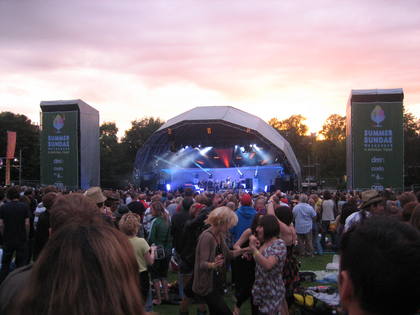 Sunset over the main stage