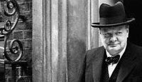 Winston Churchill leaving No. 10 Downing Street in August 1940
