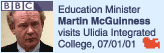 Image of Martin McGuinness visiting Ulidia Integrated College