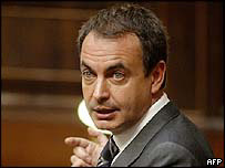 O primeiro-ministro espanhol, José Luis Rodríguez Zapatero