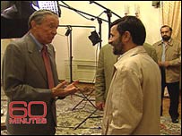 محمود احمدی نژاد و مايک والاس - عکس از وب سايت سی بی اس