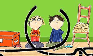 Charlie and Marv with their race track