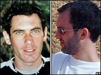 Eldad Regev (trái) và Ehud Goldwasser bị bắt cóc hồi năm 2006