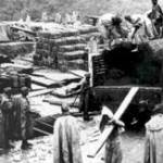 British and Indian troops with supplies on a forward airfield in Burma British and Indian troops with supplies on a forward airfield in Burma