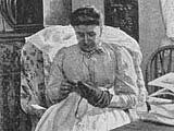 Image of Victorian woman darning