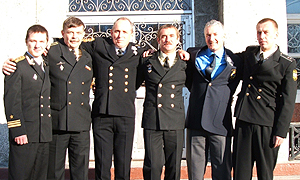 The Russian submariners meet their rescuers