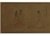 Women approach the court instructress as she records the admonitions for her peers. (c) Trustees of the British Museum Women approach the court instructress as she records the admonitions for her peers. (c) Trustees of the British Museum