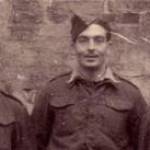 My father Eric Armstrong (centre) and two friends.  This postcard photograph was taken in Stalag XXA and and sent to my Grandmother. 1941 approx.The original is in the Royal Inniskilling Fusiliers Museum.