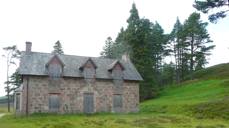 Boarded up Derry Lodge