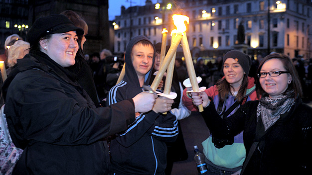 Celtic Connections Torchlight Parade. Photo by Louis Decarlo.