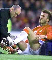 David Beckham injured