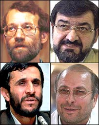 محسن رضايی، علی لاريجانی، محمدباقر قاليباف و محمود احمدی نژاد، چهار نامزدی هستند که سوابق نظامی دارند