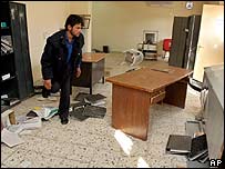 Irak İstihbarat Örgütü'nün basılan bürosu