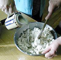 Mixing in the milk and binding