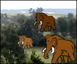 Mammoths walking over Wallingford