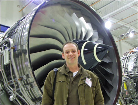 Andy Whittaker and a Trent 900 engine