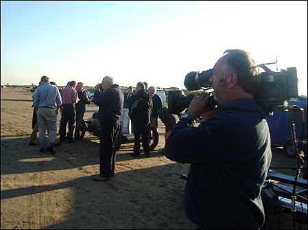 Film crew and crowds
