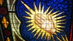 Interior view of the stain glass window in St Margaret's convent