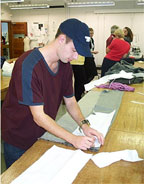 design student at work