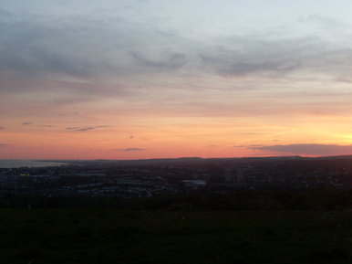 Over the town