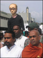 MP and leading monk in protest