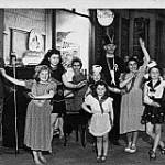 VJ DAY party outside Mr Holden's Shop Bloomfield Road Brislington Bristol VJ DAY party outside Mr Holden's Shop Bloomfield Road Brislington Bristol