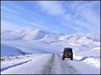 Picture: Driving on the Dempster Highway