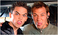 Gareth and Will backstage at Swansea