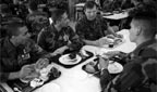 Soldiers eating.