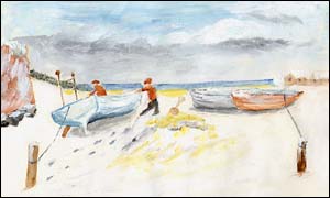 A beach scene.