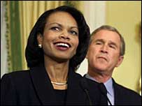 Condeleezza Rice ve George Bush