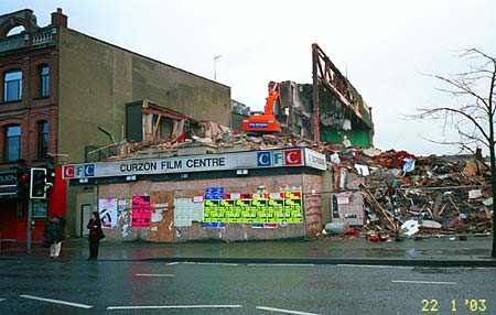 The Curzon Cinema being demolished, January 2003